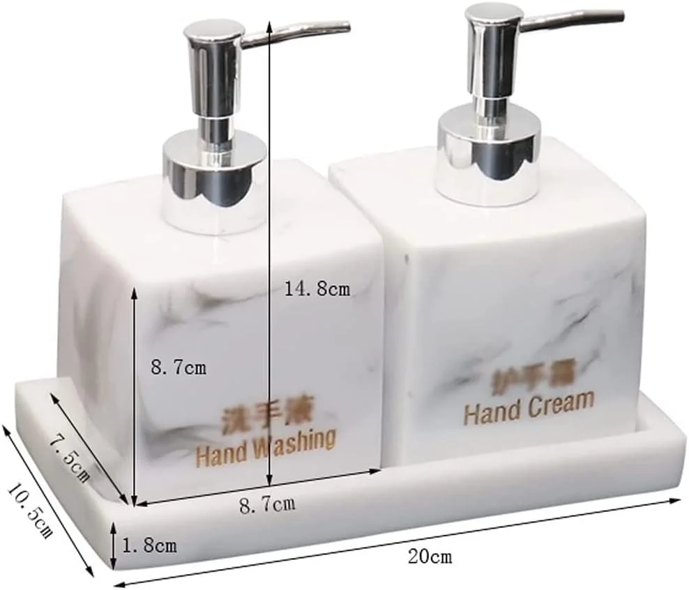 ست لوازم جانبی حمام شامل جا لوسیونی، جا صابونی فشاری لوکس، پمپ صابون رومیزی قابل شارژ مایع برای حمام، ست جا صابونی حمام