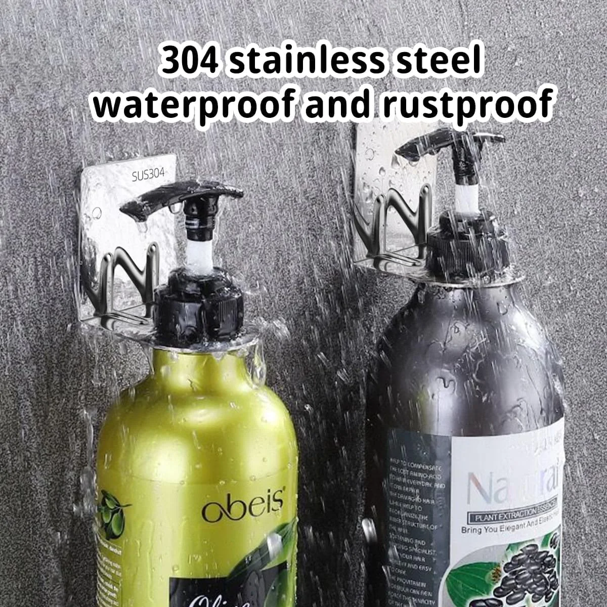 ست 6 عددی نگهدارنده صابون دیواری قابل تنظیم، نگهدارنده بطری صابون و شامپو قابل تغییر اندازه برای دوش، براکت دیواری پخش کننده صابون، نگهدارنده بطری صابون برای حمام و آشپزخانه به همراه مجموعه پیچ