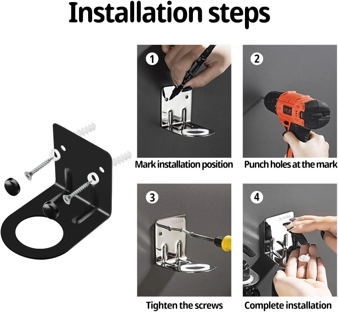 ست 6 عددی نگهدارنده صابون دیواری قابل تنظیم، نگهدارنده بطری صابون و شامپو قابل تغییر اندازه برای دوش، براکت دیواری پخش کننده صابون، نگهدارنده بطری صابون برای حمام و آشپزخانه به همراه مجموعه پیچ