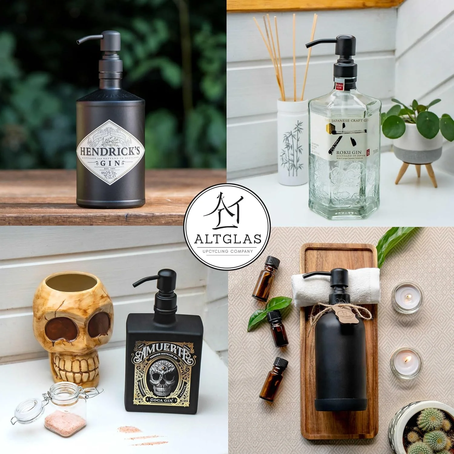 پک دوقلو ALTGLAS - 2 عدد پمپ صابون استیل 'Zagreb' به عنوان جایگزین برای دستگاه های پخش صابون مایع (مشکی مات) - مناسب برای به عنوان مثال بطری جک