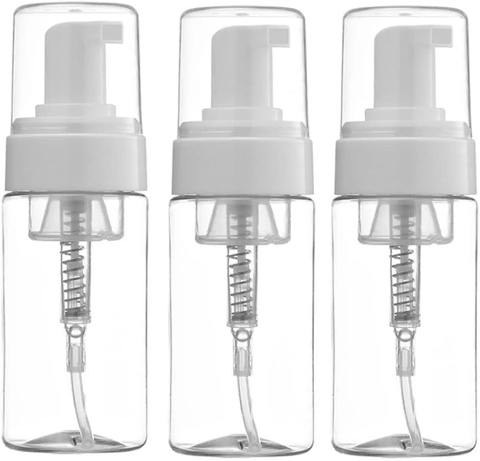 ASTRQLE 3 عدد بطری پمپ فوم ساز خالی پلاستیکی شفاف 100 میلی لیتری 3.4 اونسی با اتومایزر برای فوم صابون لوسیون لوازم جانبی حمام