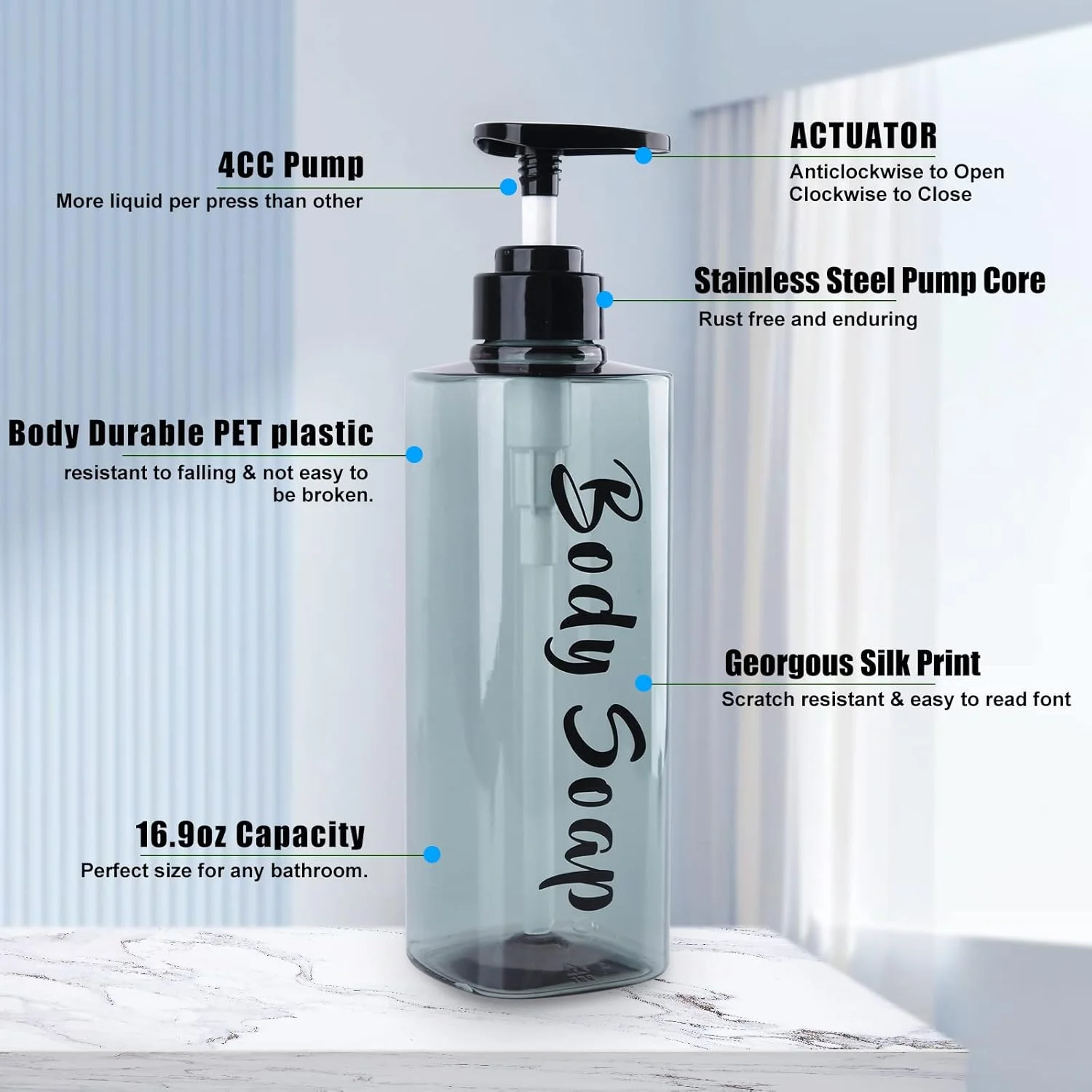 جامایع شامپو آمیو 500 میلی لیتری برای دیوار حمام، 3 محفظه، بدون نیاز به دریل، دارای 6 برچسب ضد آب، جا مایع دیواری شامپو و نرم کننده برای حمام منزل