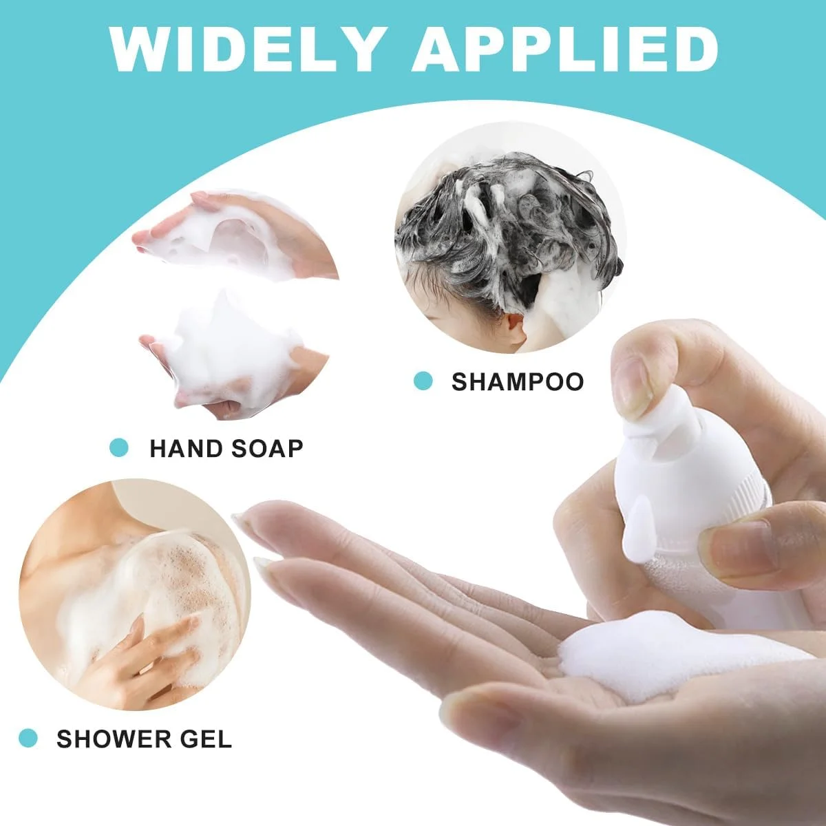 ASTRQLE 3 عدد بطری پمپ فوم ساز خالی پلاستیکی شفاف 100 میلی لیتری 3.4 اونسی با اتومایزر برای فوم صابون لوسیون لوازم جانبی حمام