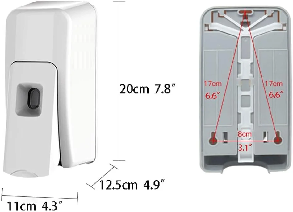 مایع دستشویی دیواری اتوماتیک بدون لمس، پخش کننده فوم و مایع صابون 600 میلی لیتری، مناسب برای آشپزخانه و حمام