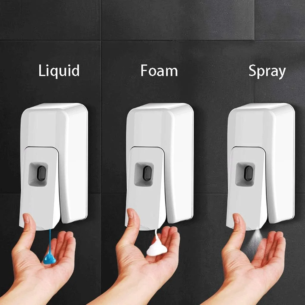 مایع دستشویی دیواری اتوماتیک بدون لمس، پخش کننده فوم و مایع صابون 600 میلی لیتری، مناسب برای آشپزخانه و حمام