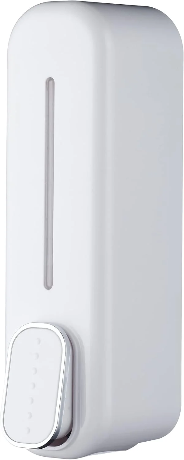 جا مایع دیواری ABS Bath Guru مناسب صابون، شامپو، نرم کننده، مایع دستشویی، ژل و ضدعفونی کننده برای روشویی حمام و سینک آشپزخانه (350 میلی لیتر، سفید)