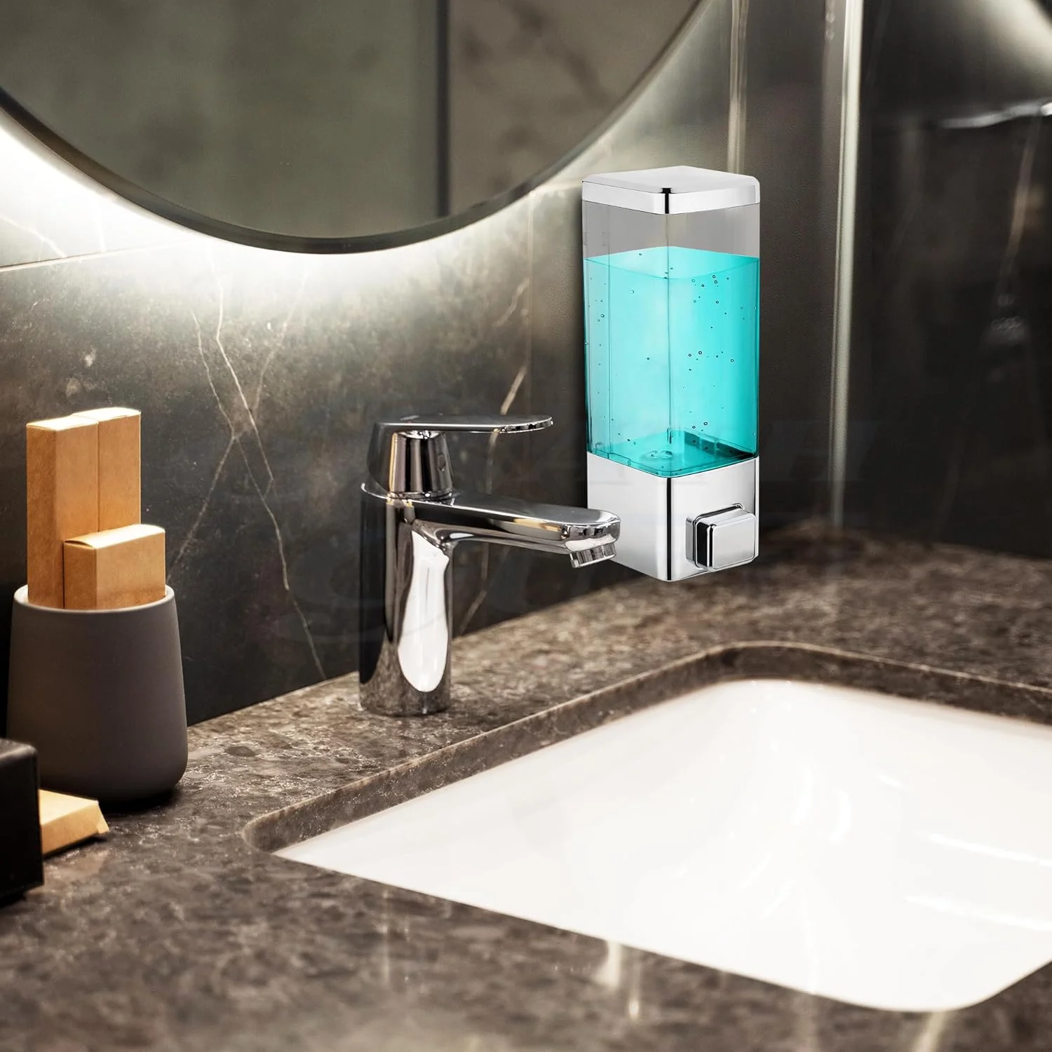 جا مایع دیواری پلاستیکی ABS BATH GURU، مناسب برای صابون، شامپو، نرم کننده، مایع دستشویی، ژل، ضدعفونی کننده، مناسب برای روشویی حمام، سینک آشپزخانه، 350 میلی لیتر، بسته 1 عددی، روکش کروم جا مایع دیواری پلاستیکی ABS BATH GURU، مناسب برای صابون، شامپو، نرم کننده، مایع دستشویی، ژل، ضدعفونی کننده، مناسب برای روشویی حمام، سینک آشپزخانه، 350 میلی لیتر، بسته 1 عددی، روکش کروم