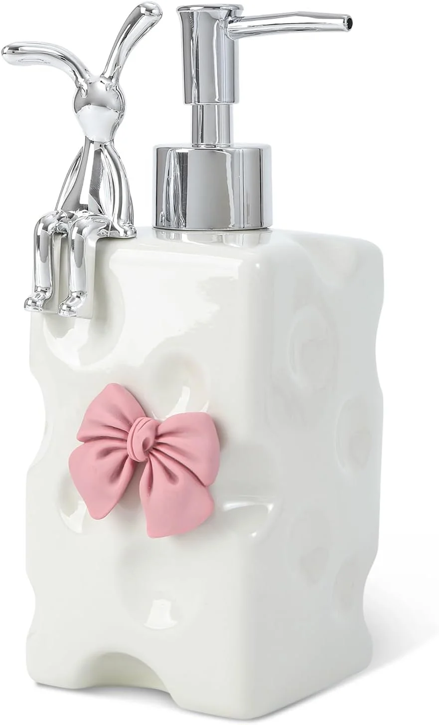 ظروف مایع دستشویی Azonee، بطری های سرامیکی 620 میلی لیتری، لوازم جانبی حمام، ظرف مایع ظرفشویی برای شامپو، مایع دستشویی، مایع ظرفشویی، لوسیون، شستشوی بدن - ایده آل برای حمام، آشپزخانه، اتاق نشیمن (سفید)