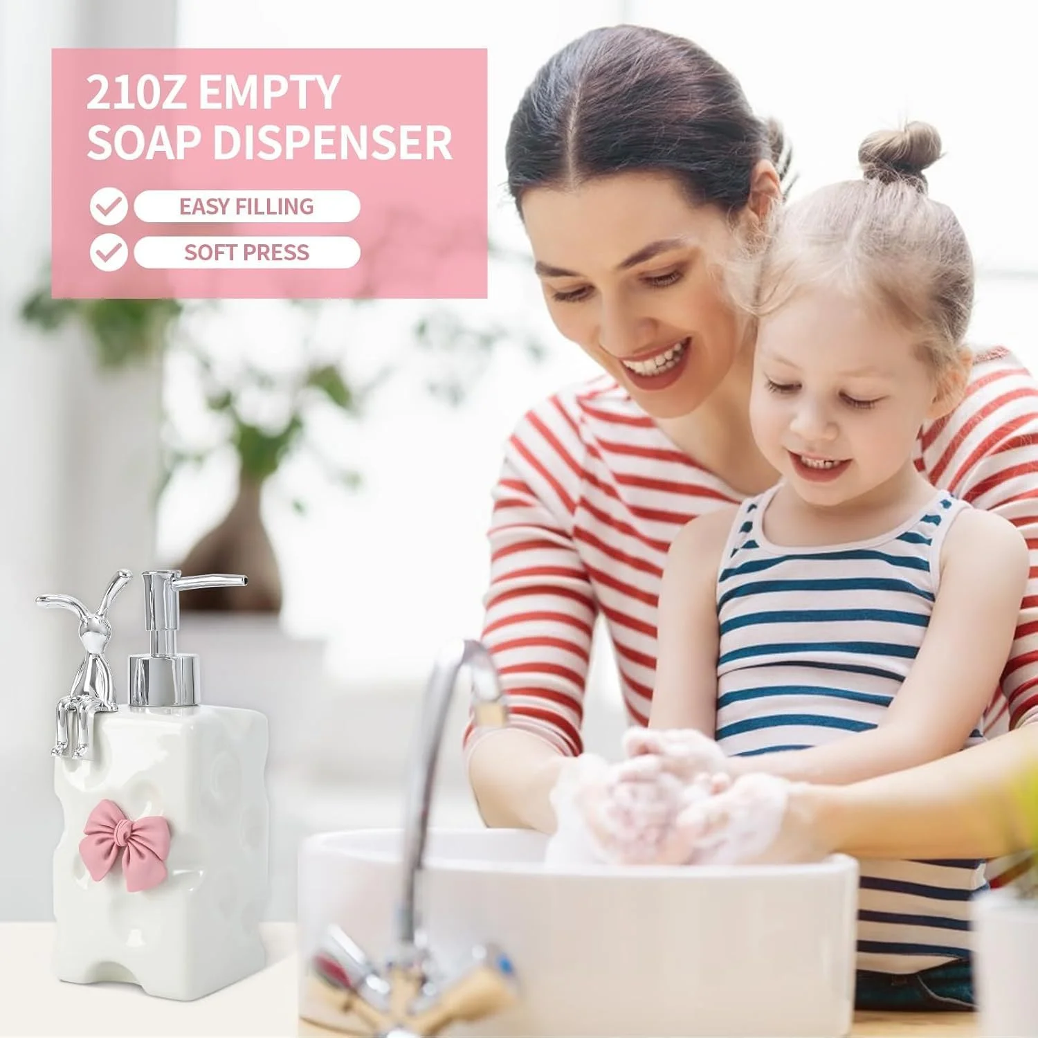 ظروف مایع دستشویی Azonee، بطری های سرامیکی 620 میلی لیتری، لوازم جانبی حمام، ظرف مایع ظرفشویی برای شامپو، مایع دستشویی، مایع ظرفشویی، لوسیون، شستشوی بدن - ایده آل برای حمام، آشپزخانه، اتاق نشیمن (سفید)