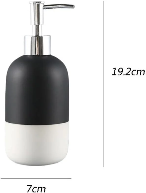 جا مایع دستشویی حمام 450 میلی لیتری با ظرفیت بزرگ، بطری با کیفیت بالا سرامیکی طرح قدیمی، بطری خالی فشاری، جا مایع صابون، جا مایع دستشویی