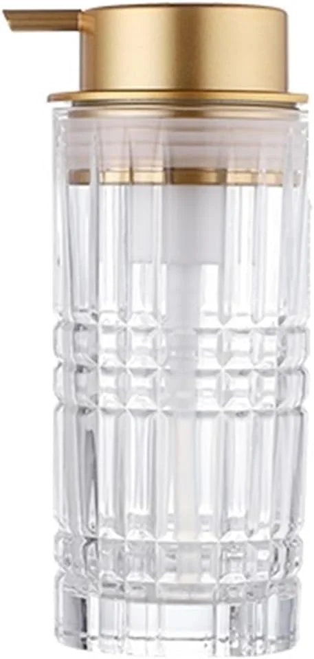 جا مایع دستشویی شیشه ای با پمپ، جا مایع دستشویی شیشه ای شفاف برای حمام، مناسب برای مایع دستشویی، صابون، لوسیون (286 میلی لیتر)