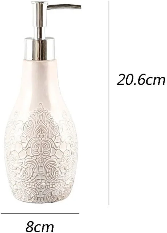 جا مایع دستشویی 360 میلی لیتری، بطری طرح دار قدیمی، بطری جا شامپو خانگی، جا مایع ژل دوش هتلی، جا مایع صابون مایع