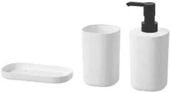 جا مایع دستشویی پمپی به همراه جا مسواکی/نگهدارنده لوازم، مناسب حمام