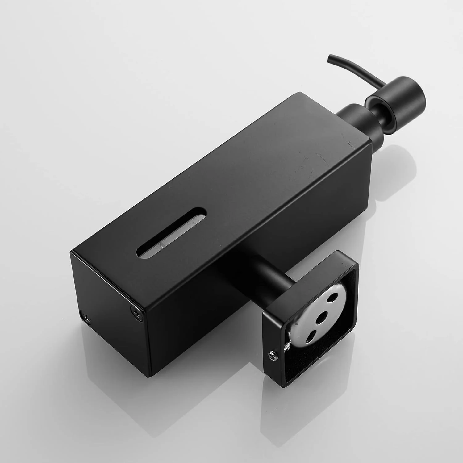 جا مایع ظرفشویی مربع BATHSIR استیل ضد زنگ برای آشپزخانه، بطری پمپ فشاری لوسیون مایع صابون، روکش مشکی