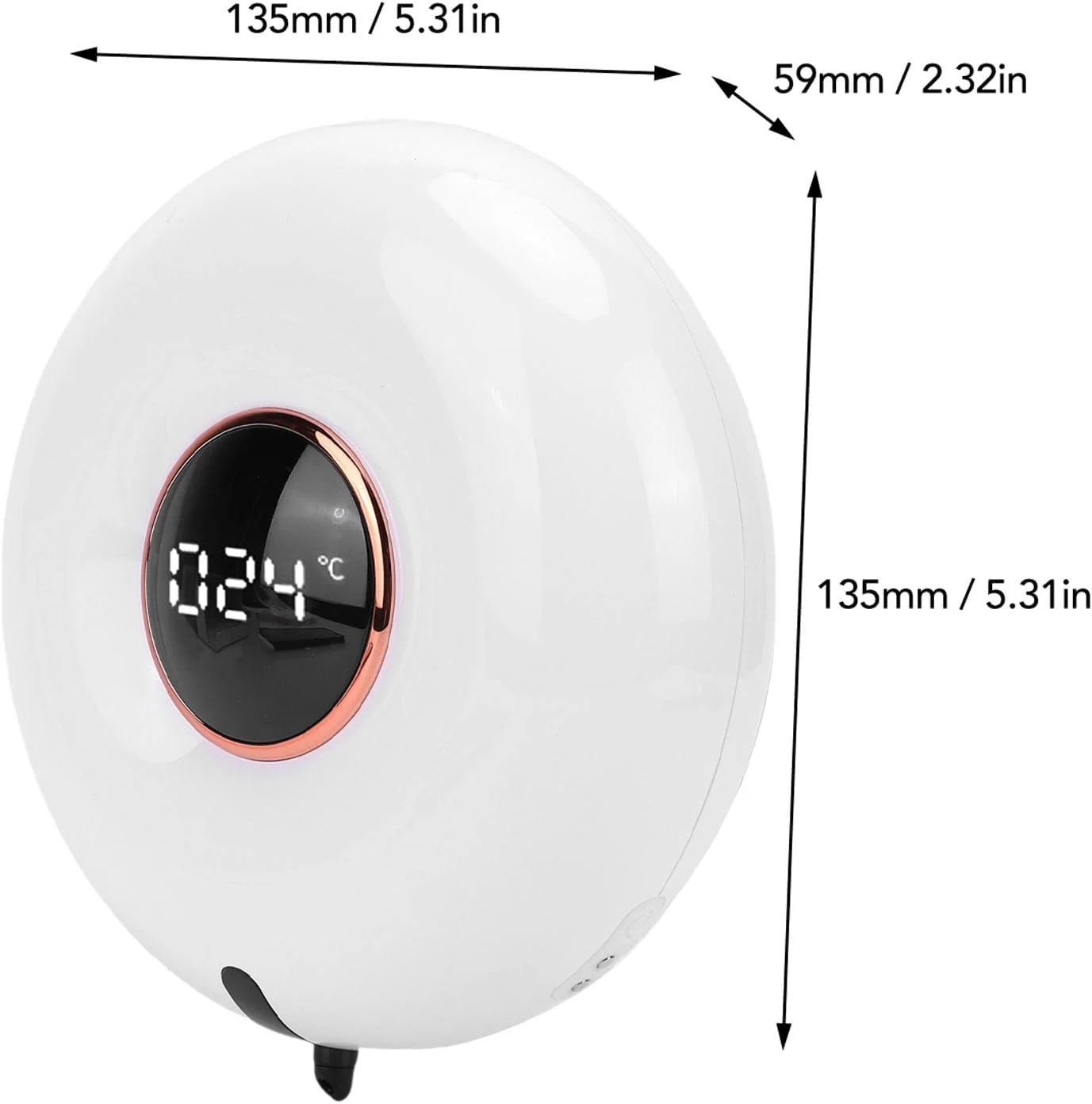 مایع ریز اتوماتیک دپیسوتا، 280 میلی لیتر، بدون لمس، دیواری، با صفحه نمایش شفاف و طراحی دونات برای حمام، آشپزخانه، اداره، هتل