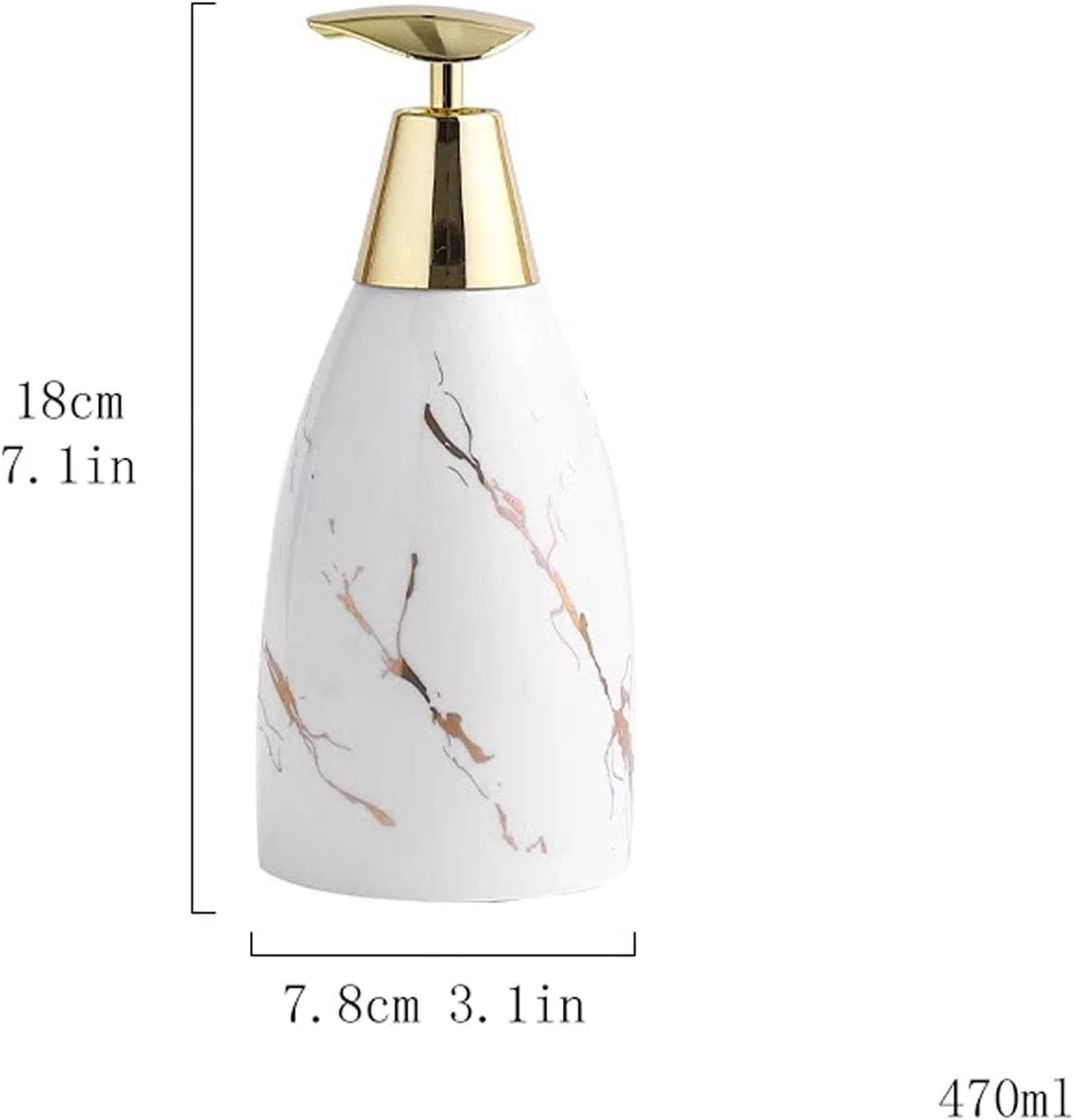 جا مایع دستشویی بزرگ سرامیکی برای حمام، جا لوسیون دست، جا مایع ظرفشویی، پمپ مایع برای حمام و آشپزخانه