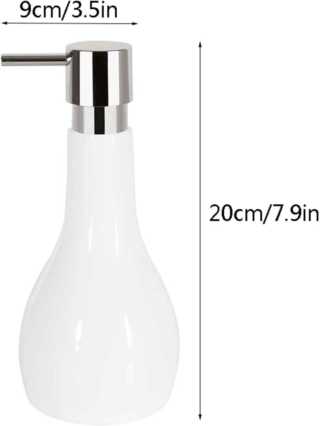 جا مایع دستشویی سرامیکی 270 میلی لیتری با پمپ، مناسب برای حمام، آشپزخانه و مصارف خانگی