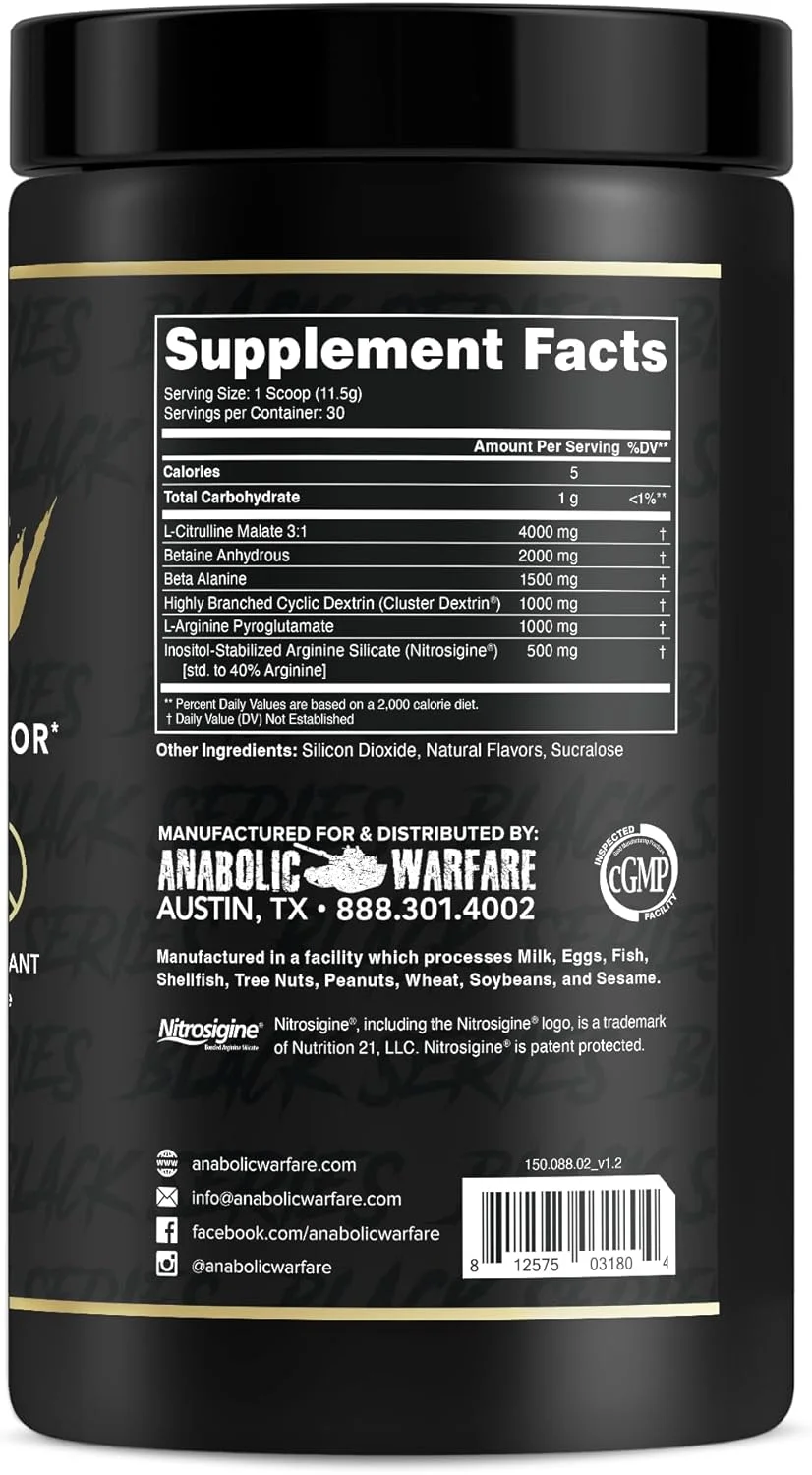 مکمل پمپ و افزایش اکسید نیتریک عضله Pump-N-Grow از Anabolic Warfare * - مکمل قبل از تمرین بدون کافئین با ال-سیترولین، ال-آرژنین، بتا آلانین (Au Naturel - 30 سروینگ)