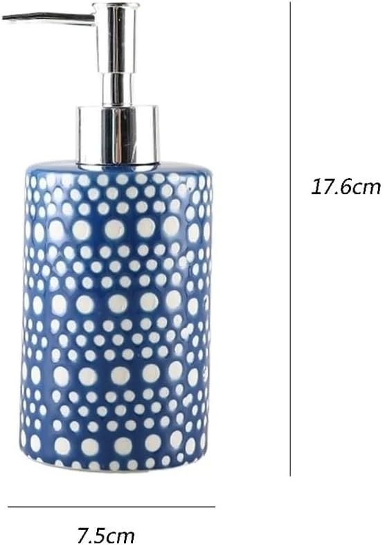 جا مایع دستشویی سرامیکی، بطری لوسیون، سبک وینتیج، بطری فشاری برای هتل، بطری خالی برای شامپو، جا مایع صابون