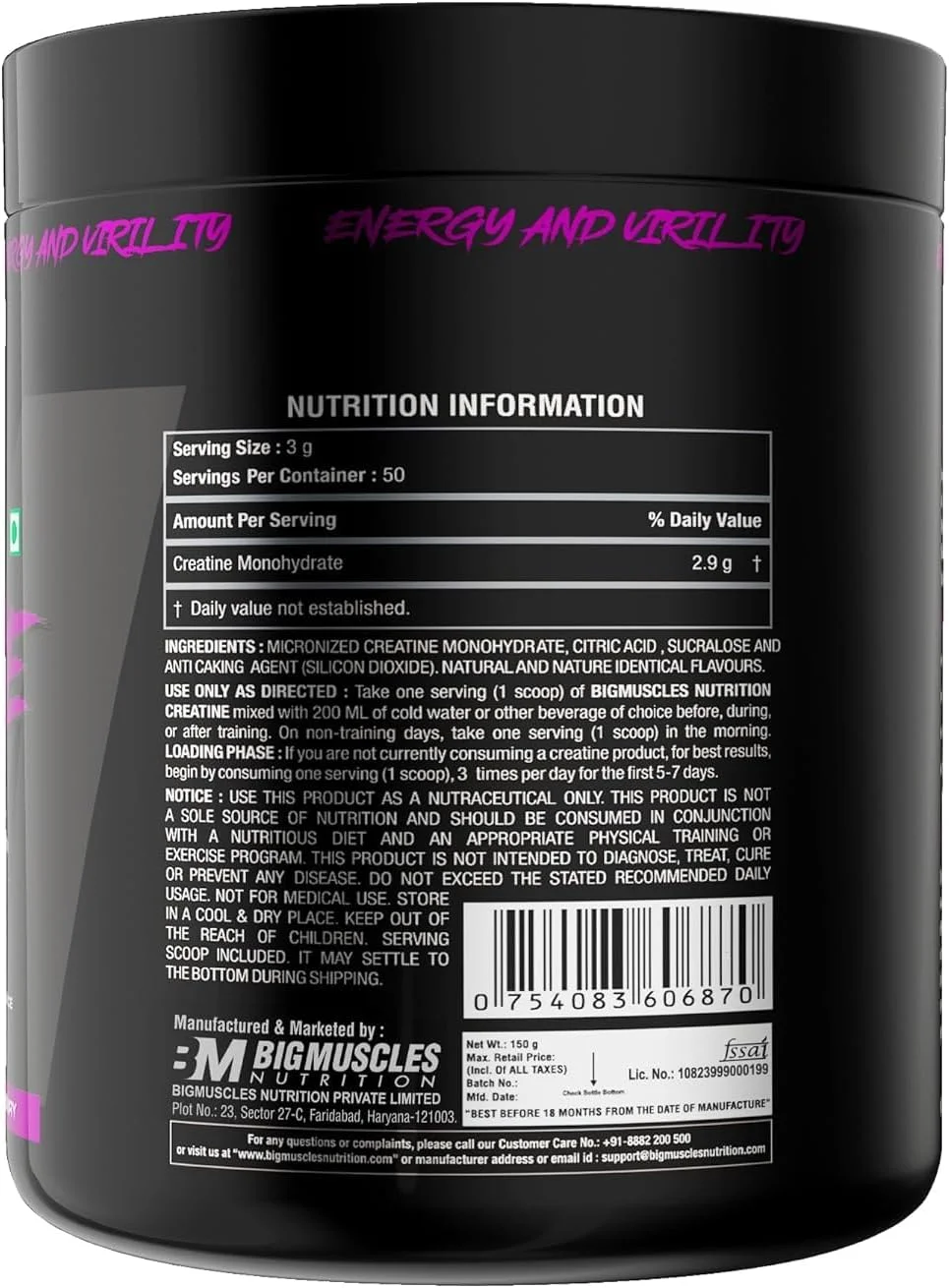 پودر ال-آرژنین PMP بیگ ماسلز نوتریشن برای بزرگسالان [30 سروینگ، بلوبری] 3000 میلی گرم | آمینو اسید عضله ساز | افزایش قدرت و استقامت | کاهش خستگی | افزایش سطح انرژی | قبل از تمرین، 90 گرم