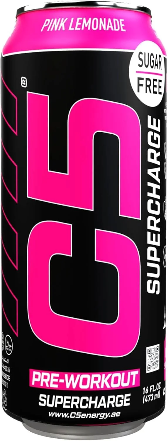 نوشیدنی انرژی زا C5 Extreme: مکمل SUPERCHARGE قبل از تمرین، لیموناد صورتی، بدون شکر، 150 میلی گرم کافئین، صفر کالری، با بتا آلانین، ال-آرژنین، تورین، تیروزین (بسته 12 عددی)