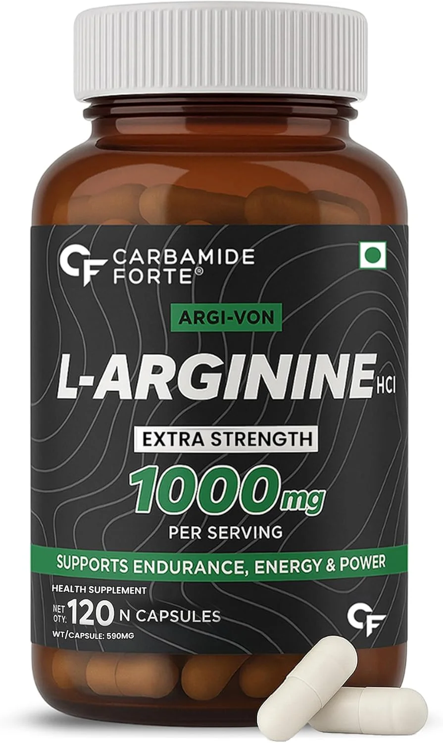 مکمل کربامید فورت ال آرژنین 1000 میلی گرم در هر وعده - 120 کپسول گیاهی