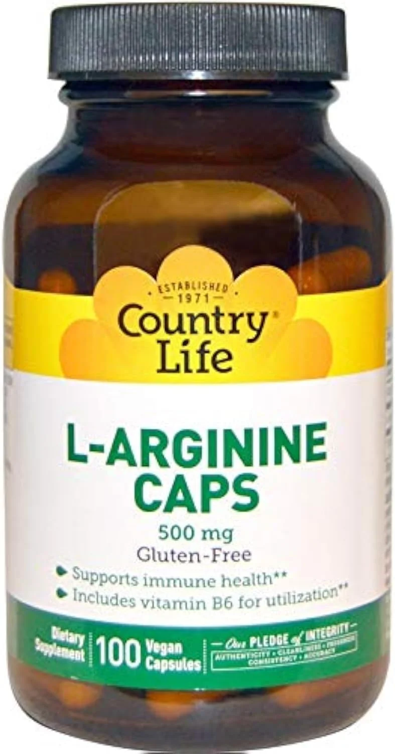 کپسول ال-آرژنین 500 میلی گرم Country Life، 100 عدد کپسول گیاهی