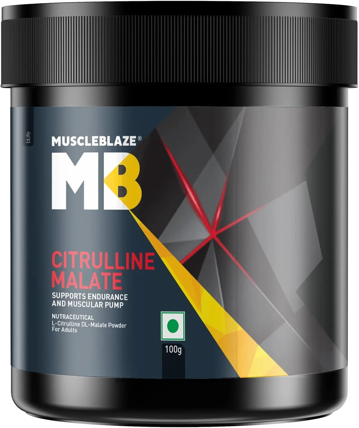 پودر سیترولین مالات MuscleBlaze (بدون طعم، 100 گرم)| پشتیبانی از استقامت و پمپ عضلانی، 1 عدد، 50 سروینگ