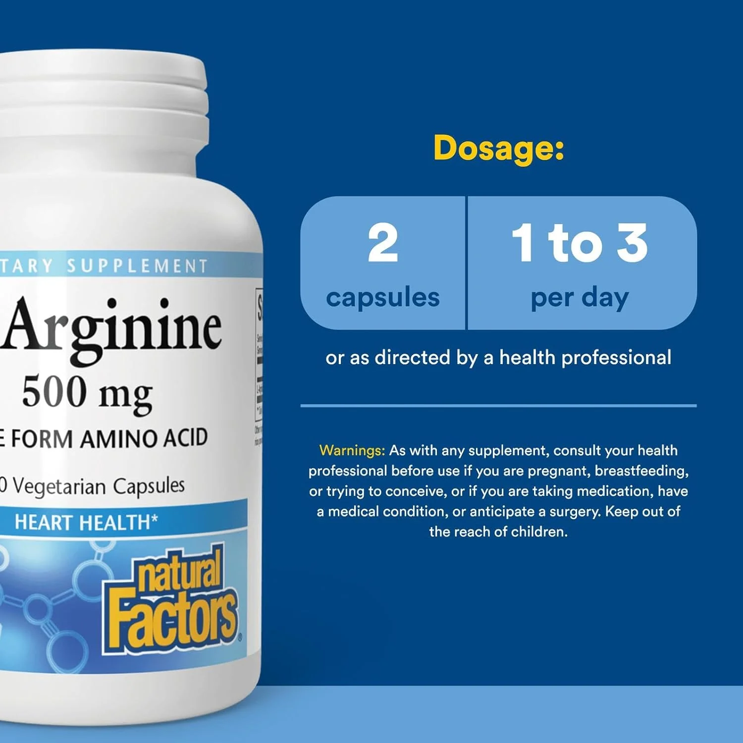 قرص ال-آرژنین 500 میلی گرمی Natural Factors، 90 عدد قرص گیاهی قرص ال-آرژنین 500 میلی گرمی Natural Factors، 90 عدد قرص گیاهی