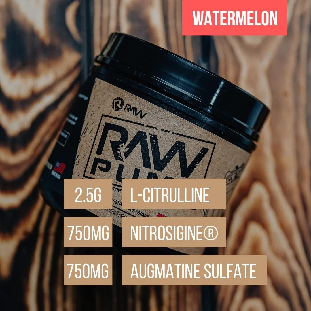 پودر مکمل قبل از تمرین بدون محرک RAW Pump، تقویت کننده اکسید نیتریک | نوشیدنی مکمل قبل از تمرین برای پمپ های قدرتمند در طول تمرین | هندوانه (40 سروینگ) پودر مکمل قبل از تمرین بدون محرک RAW Pump، تقویت کننده اکسید نیتریک | نوشیدنی مکمل قبل از تمرین برای پمپ های قدرتمند در طول تمرین | هندوانه (40 سروینگ)