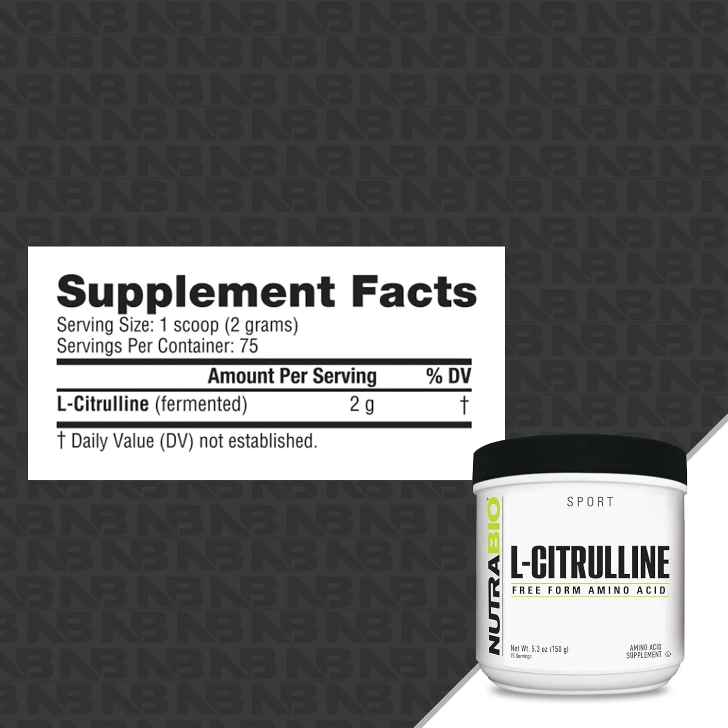 پودر ال-سیترولین NutraBio، تقویت کننده اکسید نیتریک - 150 گرم پودر ال-سیترولین NutraBio، تقویت کننده اکسید نیتریک - 150 گرم