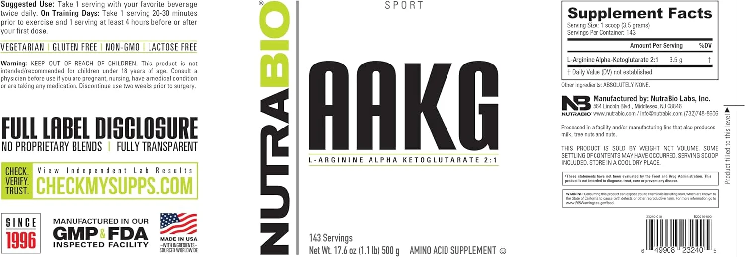 ناترابیو 100% خالص AAKG (ال-آرژنین آلفا کتوگلوتارات) - 500 گرم - تقویت کننده اکسید نیتریک ناترابیو 100% خالص AAKG (ال-آرژنین آلفا کتوگلوتارات) - 500 گرم - تقویت کننده اکسید نیتریک