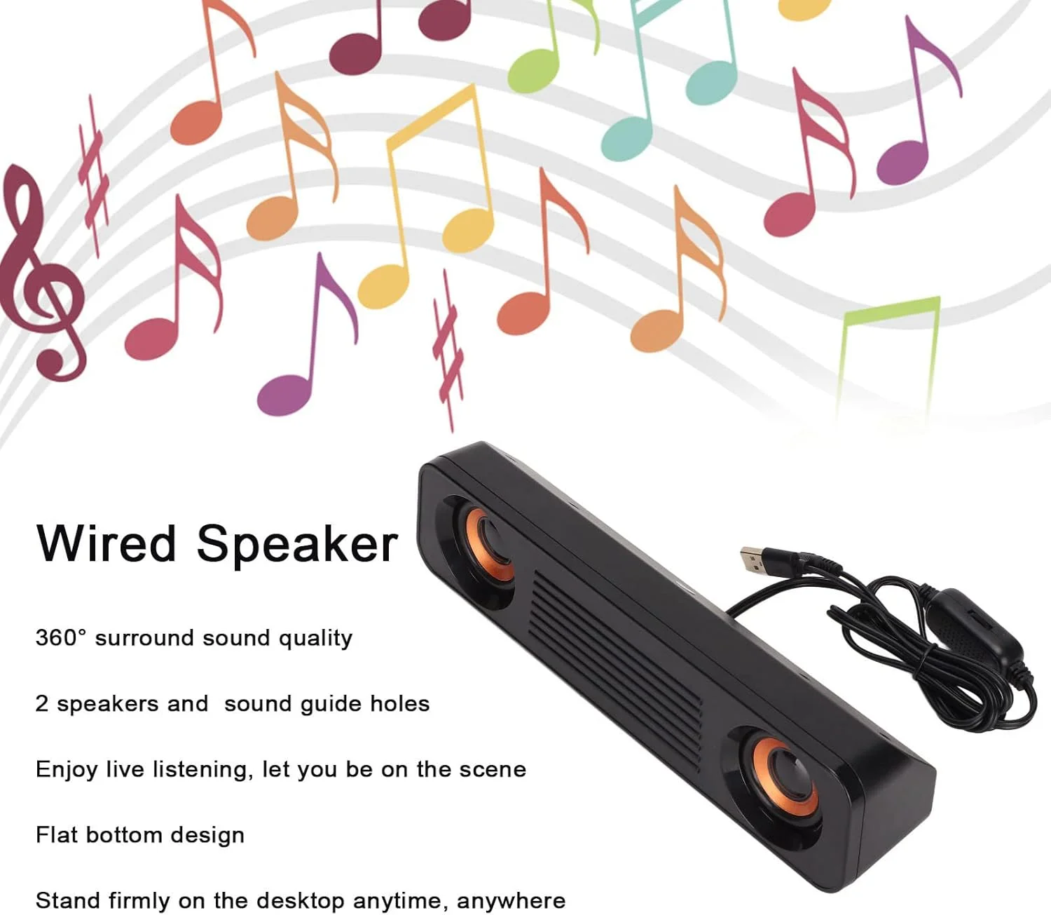 اسپیکر کامپیوتر Vbestlife، اسپیکرهای سیمی USB با صدای HiFi، اسپیکرهای ساندبار برای کامپیوتر رومیزی اسپیکر کامپیوتر Vbestlife، اسپیکرهای سیمی USB با صدای HiFi، اسپیکرهای ساندبار برای کامپیوتر رومیزی