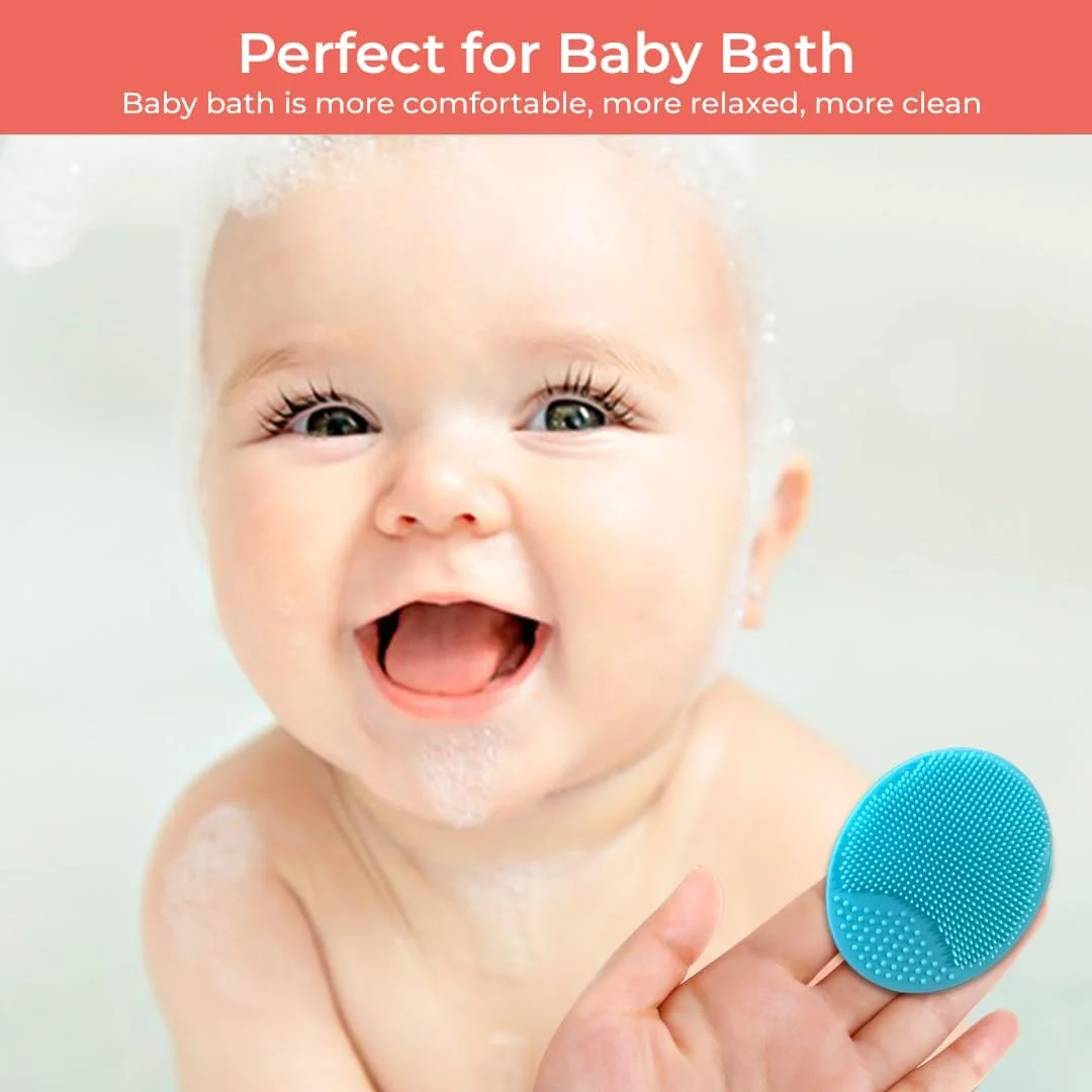 فنجان آبکشی حمام کودک با دسته - فنجان آبکشی شامپو سیلیکونی و ماساژور بدن برای نوزادان و کودکان نوپا - نرم، ایمن، ضروری برای حمام بدون ریزش (رنگ سرخ)