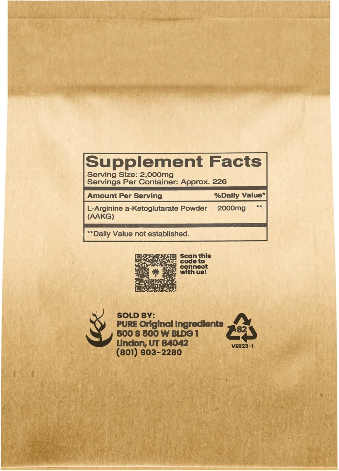 پودر ال-آرژنین آلفا-کتوگلوتارات (AAKG) PURE ORIGINAL INGREDIENTS، 454 گرم، قبل از تمرین، بدون طعم، بسته بندی قابل باز و بسته شدن پودر ال-آرژنین آلفا-کتوگلوتارات (AAKG) PURE ORIGINAL INGREDIENTS، 454 گرم، قبل از تمرین، بدون طعم، بسته بندی قابل باز و بسته شدن