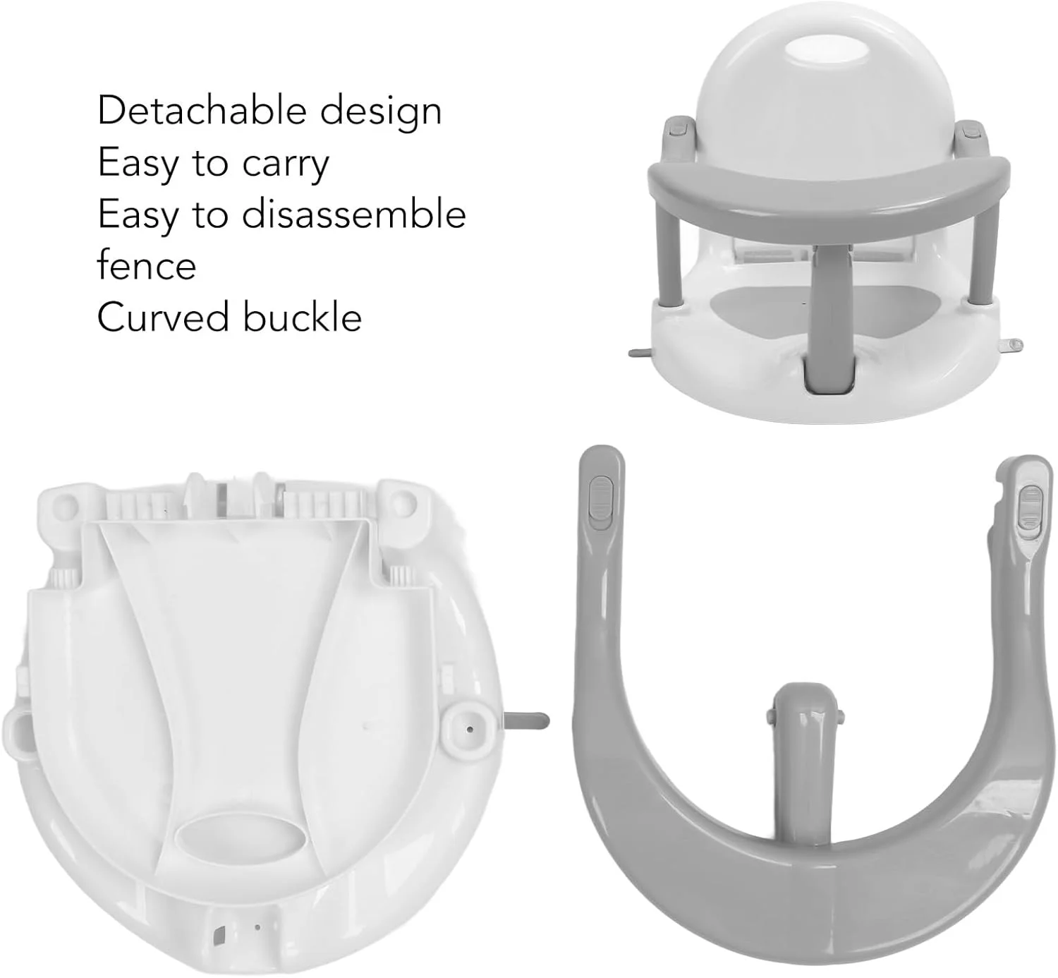 صندلی حمام BROLEO با فنجان های مکش، صندلی دوش قابل تنظیم برای نوزادان 6-18 ماهه، دختران و پسران (خاکستری) صندلی حمام BROLEO با فنجان های مکش، صندلی دوش قابل تنظیم برای نوزادان 6-18 ماهه، دختران و پسران (خاکستری)