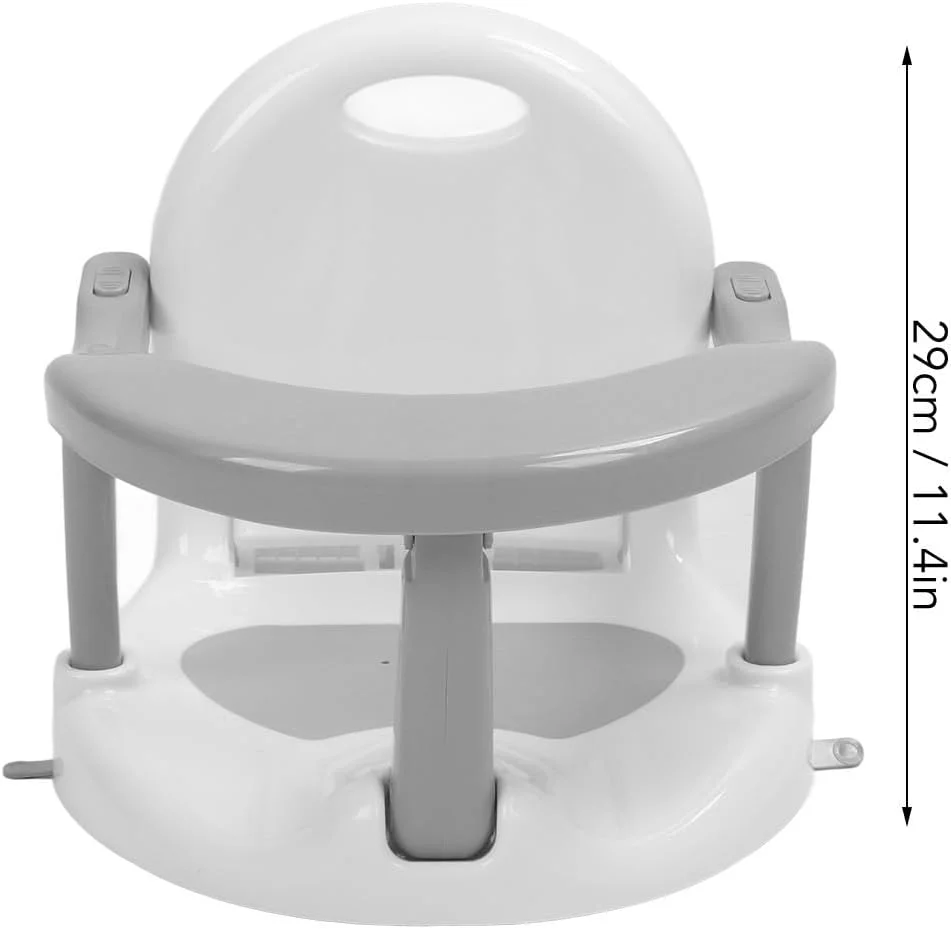 صندلی حمام BROLEO با فنجان های مکش، صندلی دوش قابل تنظیم برای نوزادان 6-18 ماهه، دختران و پسران (خاکستری) صندلی حمام BROLEO با فنجان های مکش، صندلی دوش قابل تنظیم برای نوزادان 6-18 ماهه، دختران و پسران (خاکستری)