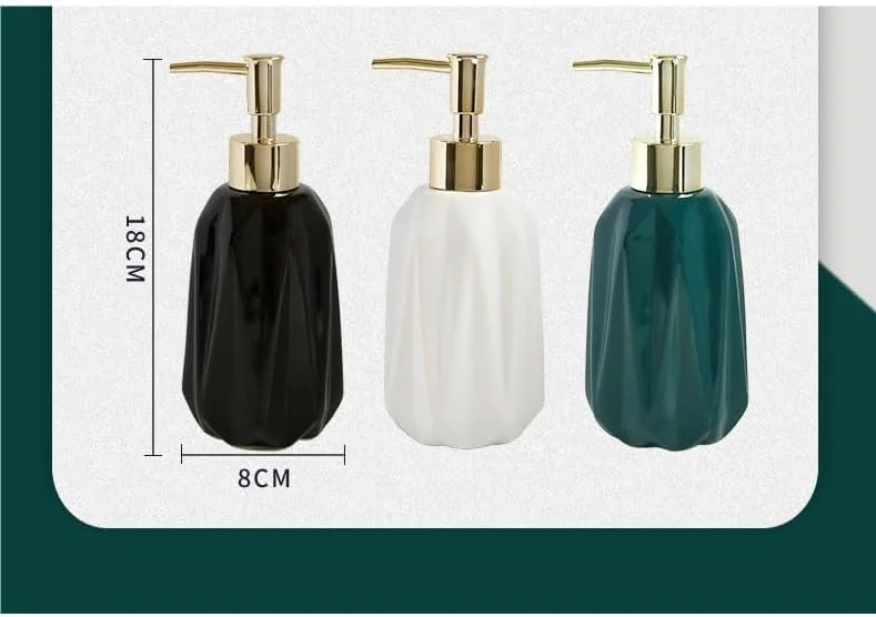 جا مایع دستشویی حمام، بطری سرامیکی خالی، بطری فشاری شامپو، ژل دوش، زیر بطری، جا مایع دستشویی خانگی خلاقانه (A)