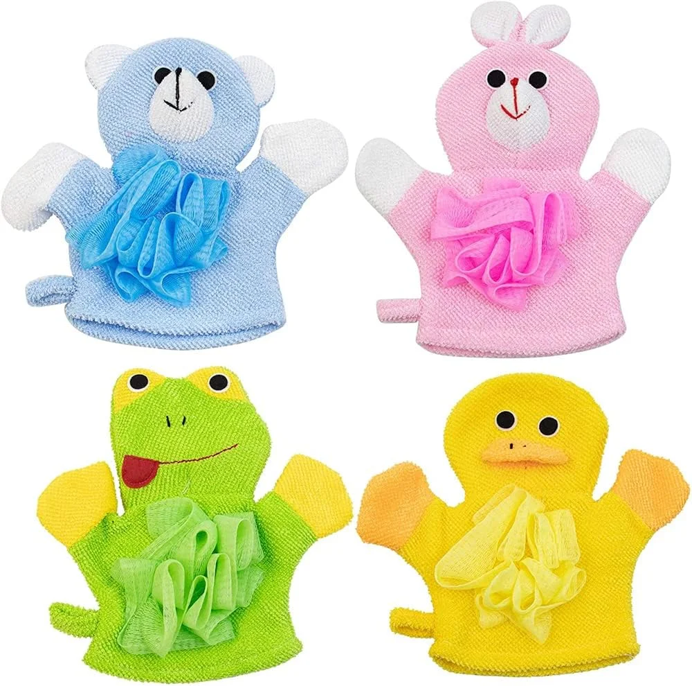 الکدان 4 عدد دستکش حمام کارتونی تری کلوت، دستکش عروسکی دستی اسفنجی حمام کودک، دستمال شستشو، دستکش حمام، توپ های لیف حمام، حوله با طرح حیوانات (خرگوش، قورباغه، اردک، خرس) الکدان 4 عدد دستکش حمام کارتونی تری کلوت، دستکش عروسکی دستی اسفنجی حمام کودک، دستمال شستشو، دستکش حمام، توپ های لیف حمام، حوله با طرح حیوانات (خرگوش، قورباغه، اردک، خرس)