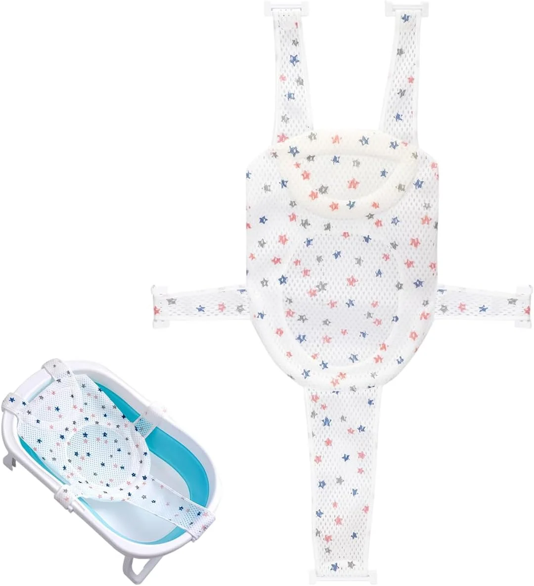 تشک حمام کودک HANNEA®، طراحی توری تاشو ضد لغزش با قابلیت خشک شدن سریع، پشتیبانی حمام با 5 نقطه اتصال، بالشتک شناور برای حمام نوزاد 6-24 ماهه تشک حمام کودک HANNEA®، طراحی توری تاشو ضد لغزش با قابلیت خشک شدن سریع، پشتیبانی حمام با 5 نقطه اتصال، بالشتک شناور برای حمام نوزاد 6-24 ماهه