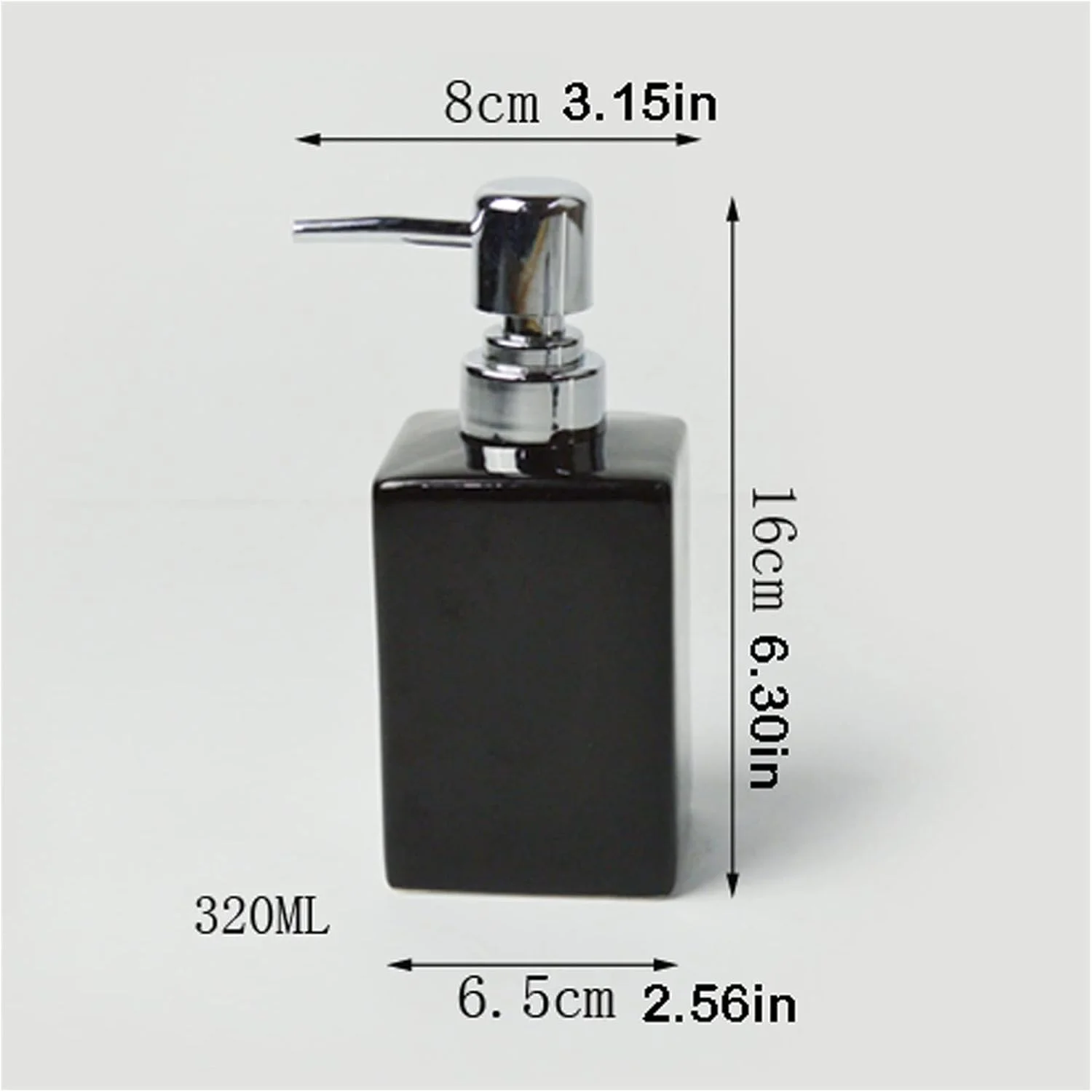 جا مایع دستشویی مناسب برای حمام، آشپزخانه، روی میز، جا مایع سرامیکی، بطری فشاری، بطری پخش کننده مایع دستشویی قابل استفاده مجدد سایز بزرگ (B)