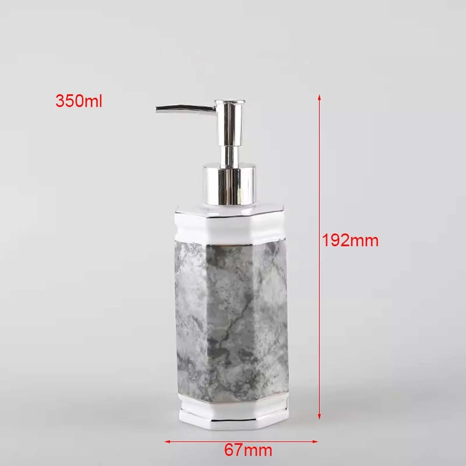 جامایع صابون با طرح مرمر زیبا، جامایع صابون سرامیکی، جامایع صابون حمام با پمپ، جامایع صابون مایع دست 350 میلی لیتری برای صابون دست