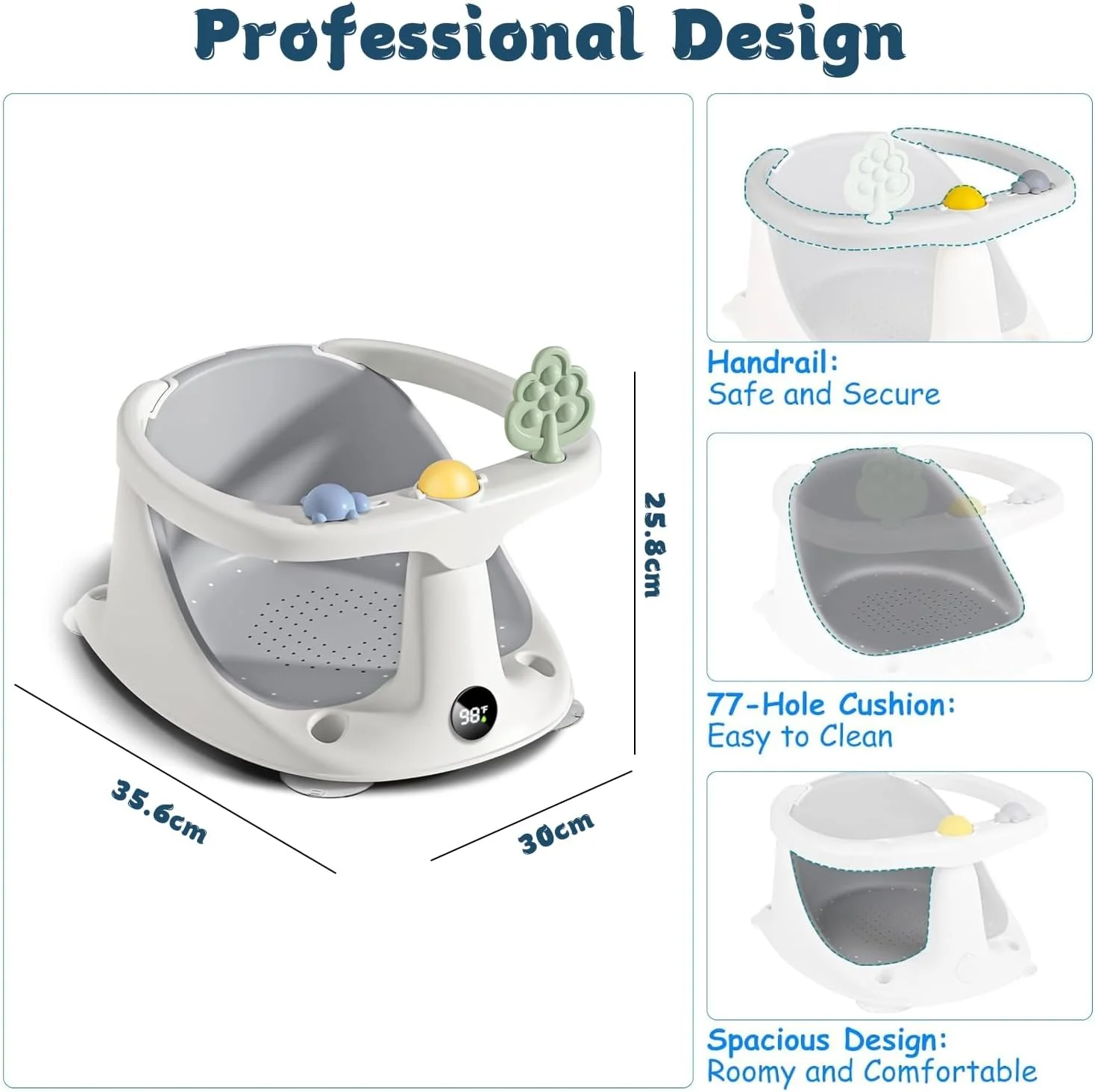 صندلی حمام کودک ضد لغزش Masroo برای نوزادان و کودکان نوپا، صندلی حمام قابل حمل کودک با فنجان های مکش، صندلی وان حمام ایمن برای نوزادان 6 ماهه و بالاتر، پشتیبانی کوسن نرم صندلی حمام کودک ضد لغزش Masroo برای نوزادان و کودکان نوپا، صندلی حمام قابل حمل کودک با فنجان های مکش، صندلی وان حمام ایمن برای نوزادان 6 ماهه و بالاتر، پشتیبانی کوسن نرم