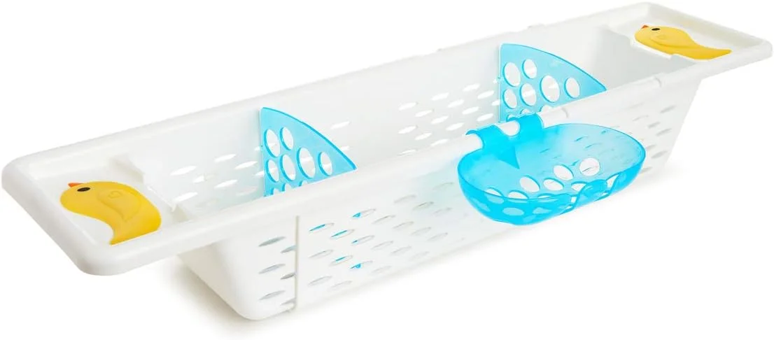 قفسه اردکی وسایل حمام مانچکین، مناسب برای نگهداری وسایل در زمان حمام، قابل استفاده برای نگهداری اسباب بازی ها یا لوازم جانبی حمام، قابل قرارگیری روی وان، مناسب برای نوزاد/کودک نوپا/کودکان