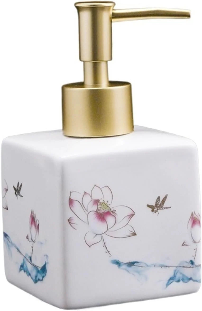 جا مایع دستشویی، بطری های سرامیکی، پخش کننده لوسیون مایع برای حمام و آشپزخانه، 280 میلی لیتر، طرح های چینی رترو