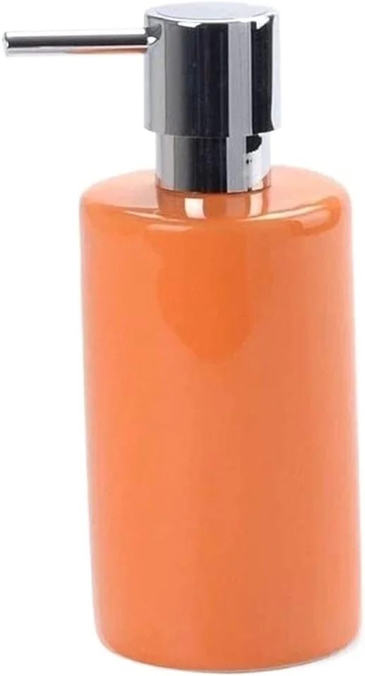 جا مایع صابون سرامیکی استوانه ای برای روی میز حمام، جا مایع صابون حمام، جا مایع صابون