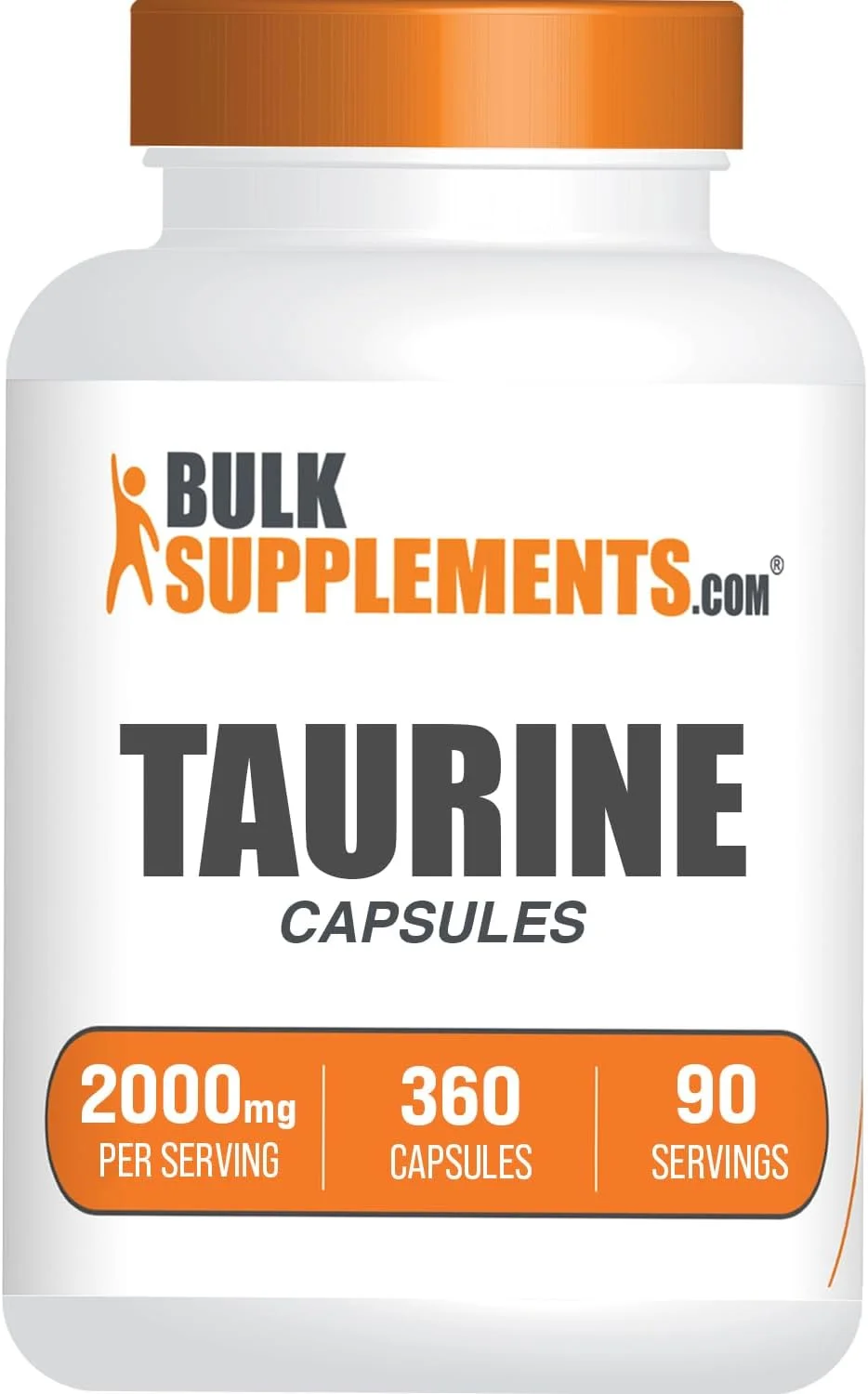 کپسول های تورین BULKSUPPLEMENTS.COM - مکمل تورین، تورین 2000 میلی گرم، آمینو اسیدها برای سلامت قلب، قرص های تورین - بدون گلوتن، 4 کپسول تورین 500 میلی گرم در هر وعده (2000 میلی گرم)، 360 کپسول