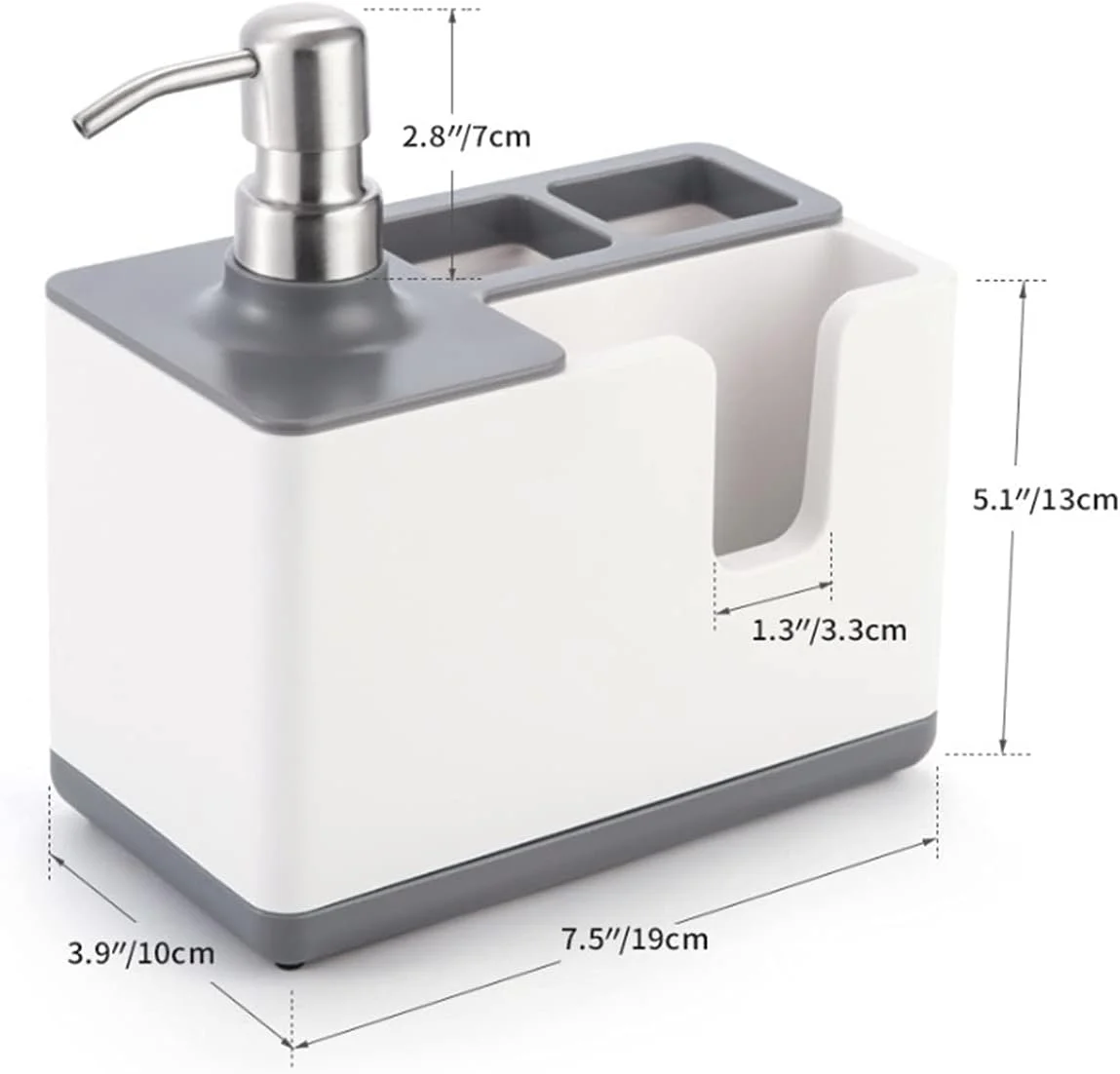 جا مایع ظرفشویی آشپزخانه با قفسه نگهداری، قفسه پلاستیکی برای حمام، نگهدارنده چند منظوره برای خانه، هتل، حمام، جا مایع ظرفشویی