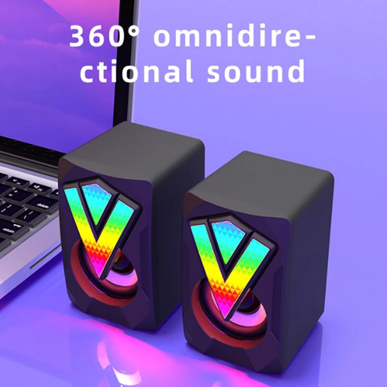 اسپیکرهای دسکتاپ RGB، اسپیکر دسکتاپ برای مانیتور بازی - اسپیکر USB نورپردازی شده چند رسانه ای سیمی برای کامپیوتر، لپ تاپ، میز، خانه اسپیکرهای دسکتاپ RGB، اسپیکر دسکتاپ برای مانیتور بازی - اسپیکر USB نورپردازی شده چند رسانه ای سیمی برای کامپیوتر، لپ تاپ، میز، خانه