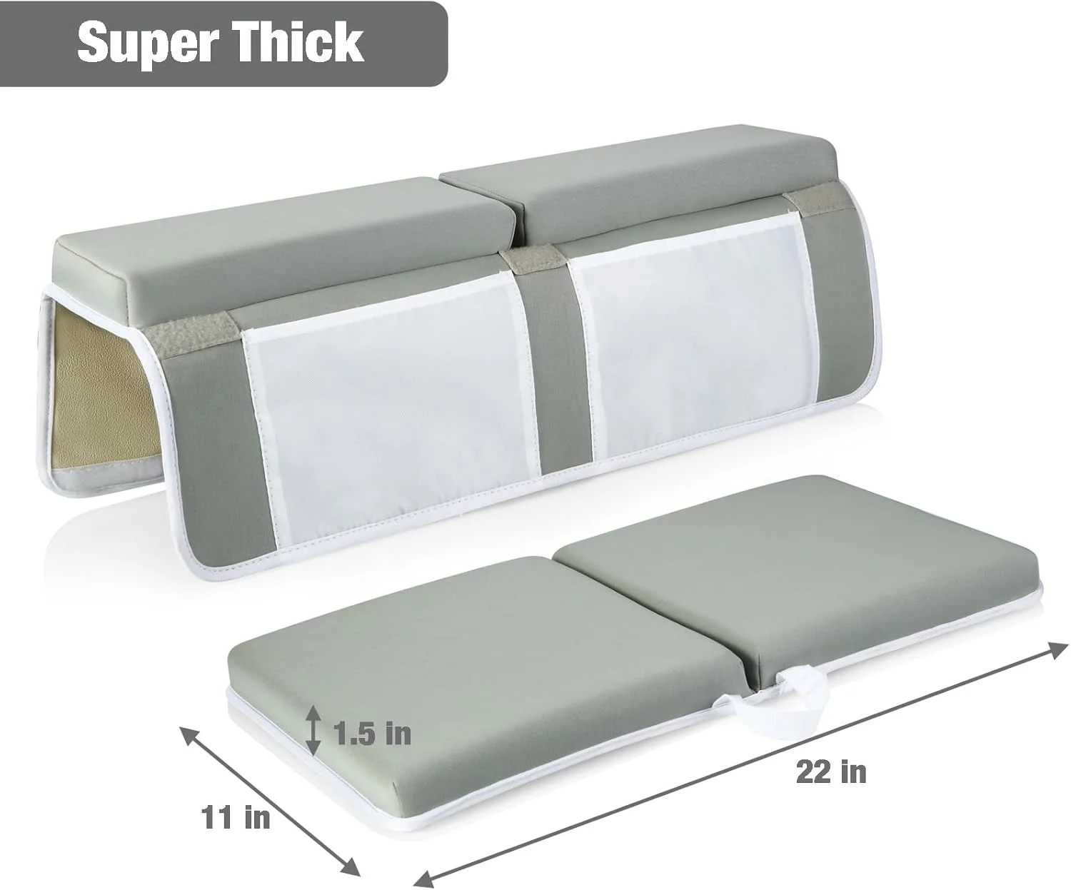 پد زانو و آرنج حمام کودک PandaEar، تشک زانو زدن راحت و ضد لغزش با جیب های ذخیره سازی اسباب بازی، تشک فوم تاشو برای زمان حمام کردن کودک (خاکستری)